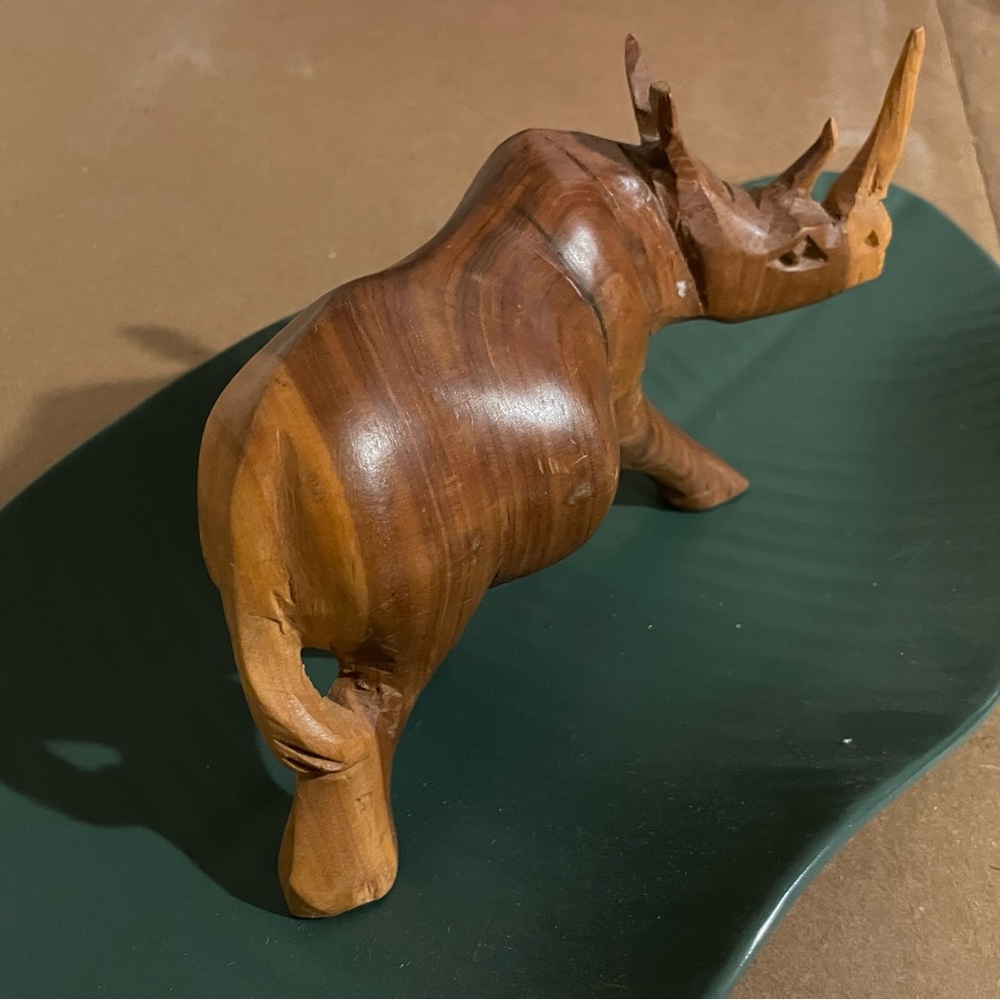 Vintage wooden carved Rhino